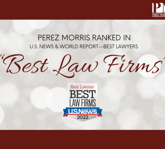 Perez Morris ranked Tier 1 of the "Best Law Firms" graphic