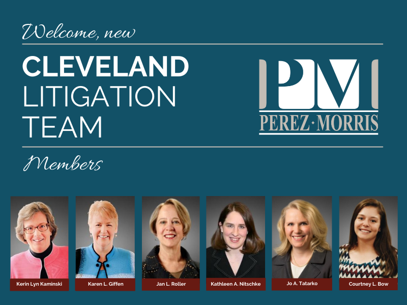 Perez Morris expands Ohio footprint with Cleveland-based team, photo showing new attorneys
