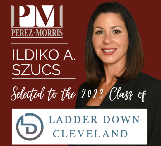 Graphic announcing that Ildiko A. Szucs has been selected to 2023 Class of FDCC Ladder Down Cleveland
