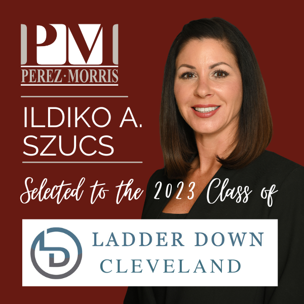Graphic announcing that Ildiko A. Szucs has been selected to 2023 Class of FDCC Ladder Down Cleveland