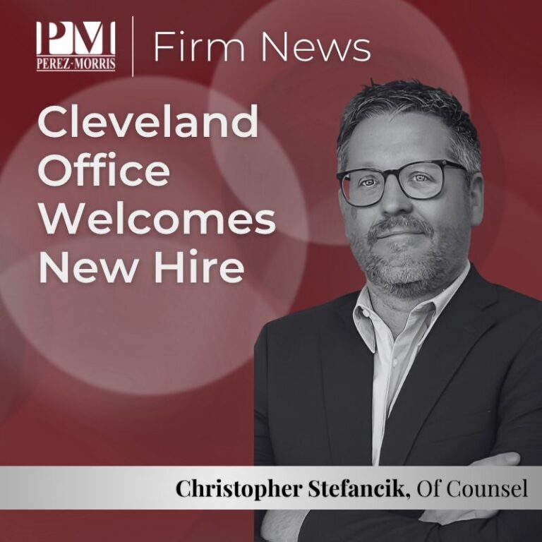Perez Morris Welcomes Christopher Stefancik to Cleveland Office